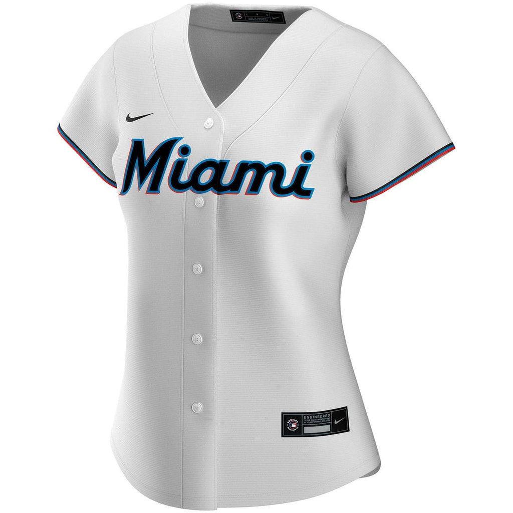Miami Marlins Nike Women's Home Replica Custom Jersey - White | MLB Fan Gear