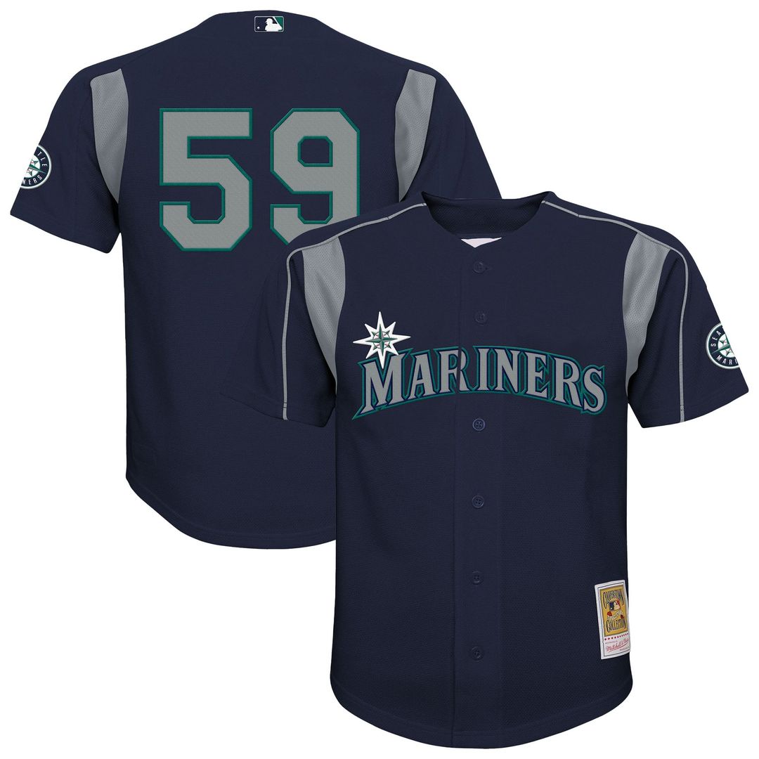 Felix Hernandez Seattle Mariners Mitchell & Ness Youth Mesh Batting Practice Jersey - Navy | MLB Fan Gear