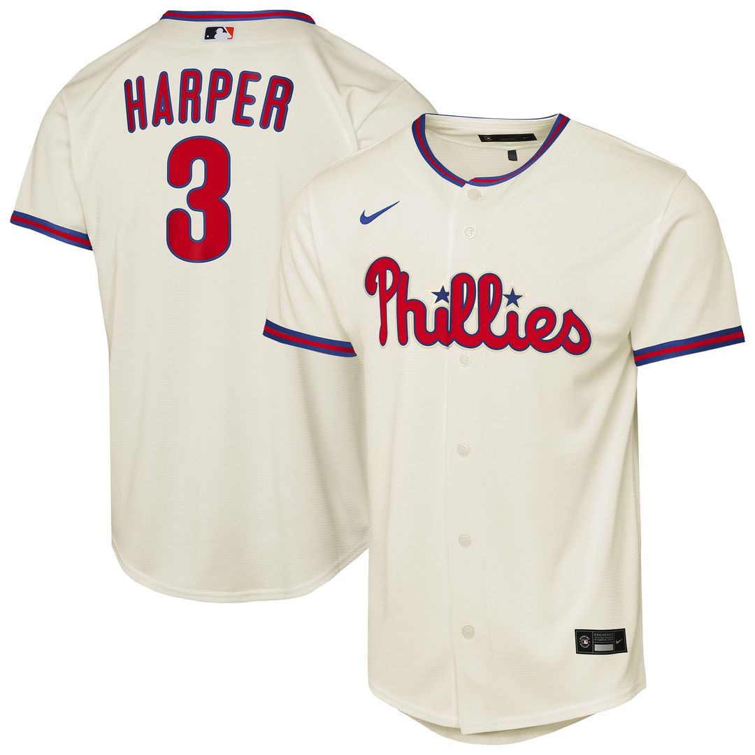 Bryce Harper Philadelphia Phillies Nike Youth Alternate 2 Replica Jersey - Cream | MLB Fan Gear