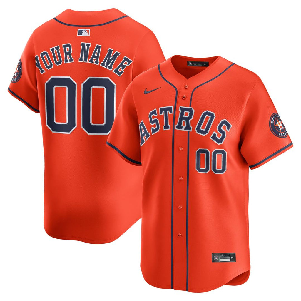 Houston Astros Nike Alternate Limited Custom Jersey - Orange | MLB Fan Gear