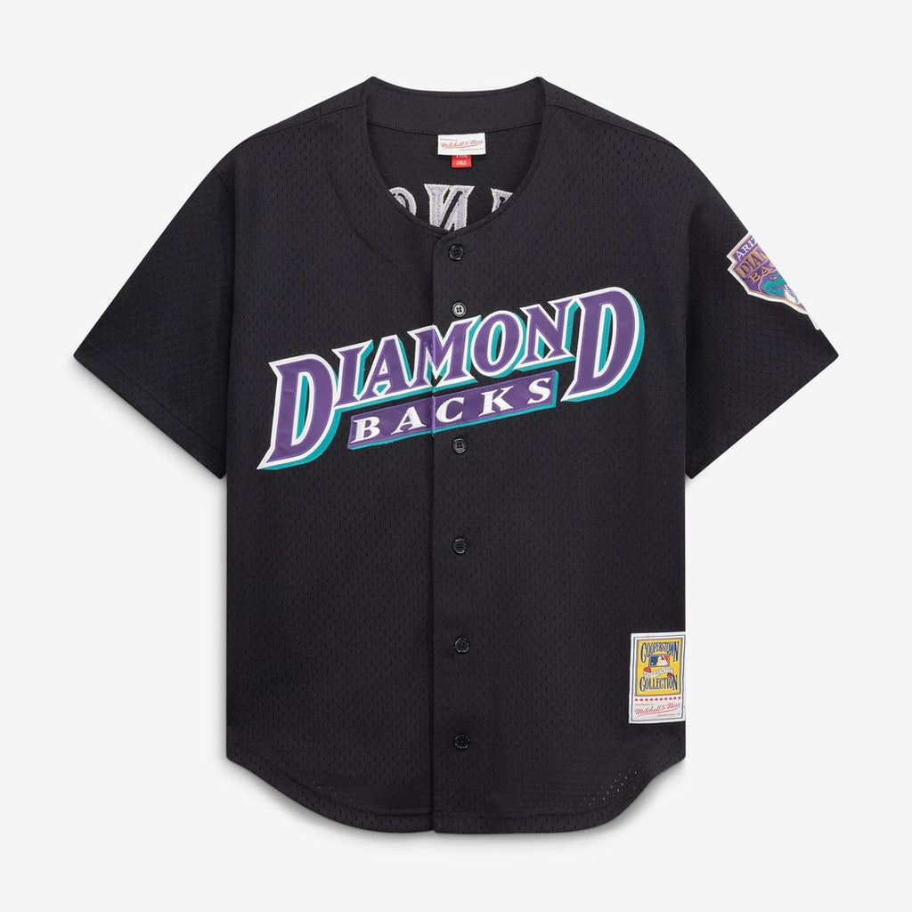 Randy Johnson Arizona Diamondbacks Mitchell & Ness Cooperstown Collection Mesh Batting Practice Button-Up Jersey - Black | MLB Fan Gear