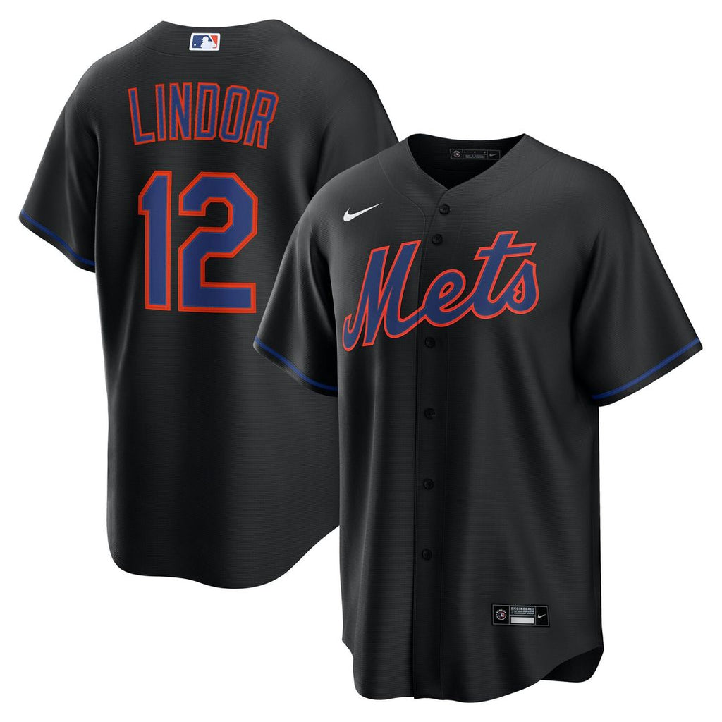 Francisco Lindor New York Mets Nike Alternate Replica Jersey - Black | MLB Fan Gear