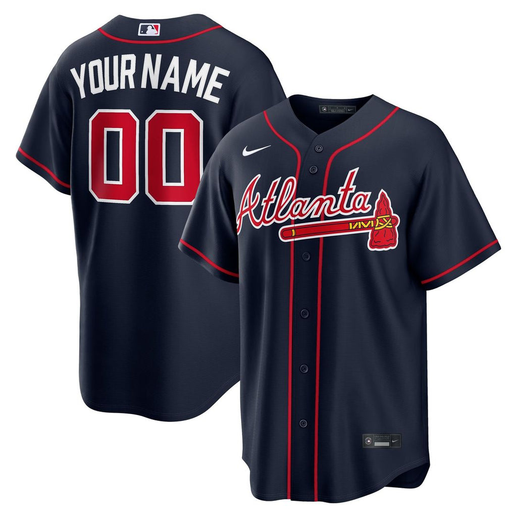 Atlanta Braves Nike Alternate Replica Custom Jersey - Navy | MLB Fan Gear