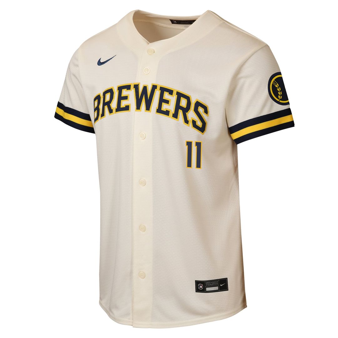 Jackson Chourio Milwaukee Brewers Nike Youth Home Stadium Jersey - Cream | MLB Fan Gear