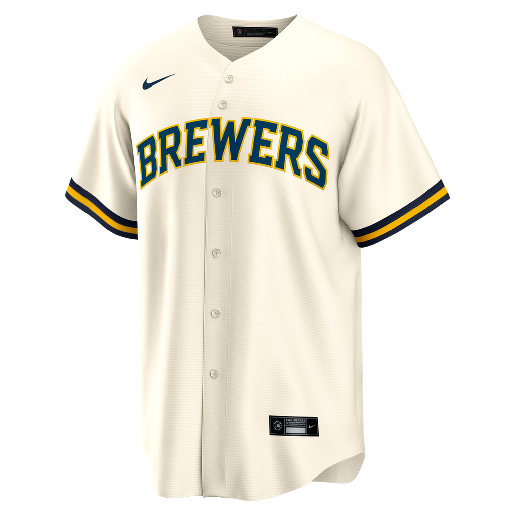 Bob Uecker Milwaukee Brewers Nike Home Retired Player Replica Jersey - Cream | MLB Fan Gear