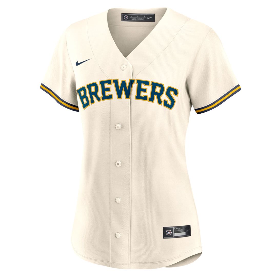 Christian Yelich Milwaukee Brewers Nike Women's Home Replica Player Jersey - Cream | MLB Fan Gear