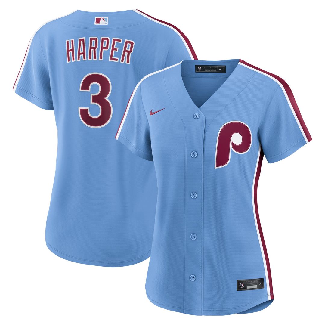 Bryce Harper Philadelphia Phillies Nike Women's Alternate Replica Jersey - Light Blue | MLB Fan Gear