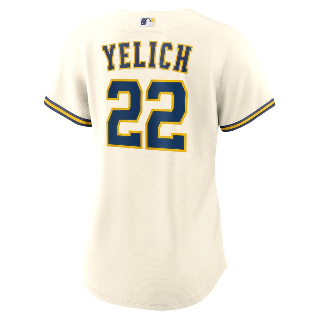 Christian Yelich Milwaukee Brewers Nike Women's Home Replica Player Jersey - Cream | MLB Fan Gear