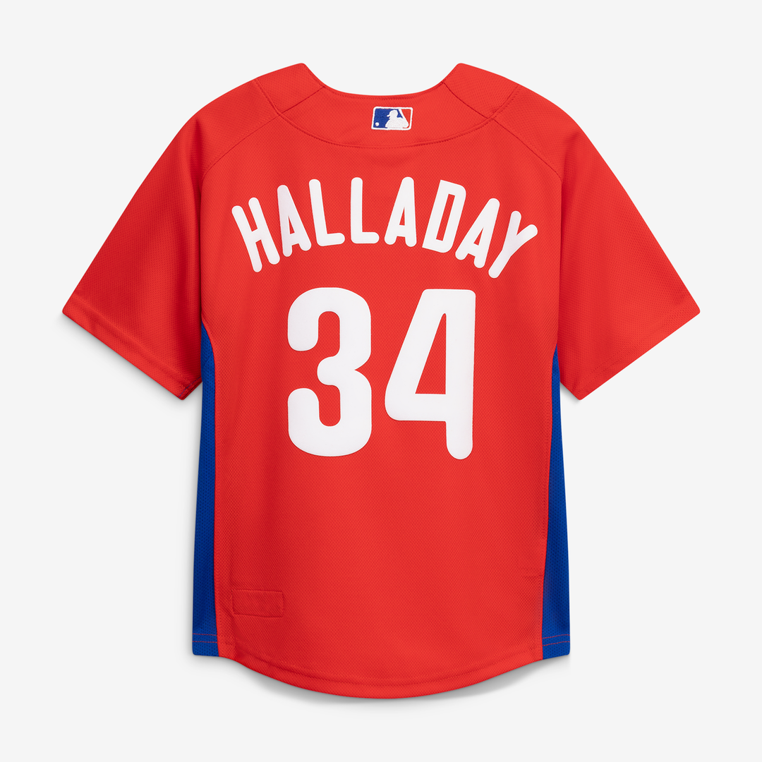 Roy Halladay Philadelphia Phillies Mitchell & Ness Toddler Cooperstown Collection Mesh Batting Practice Jersey - Red | MLB Fan Gear
