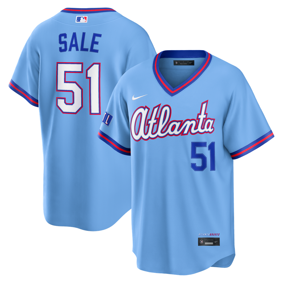 Chris Sale Atlanta Braves Nike 2026 City Connect Stadium Jersey - Powder Blue | MLB Fan Gear