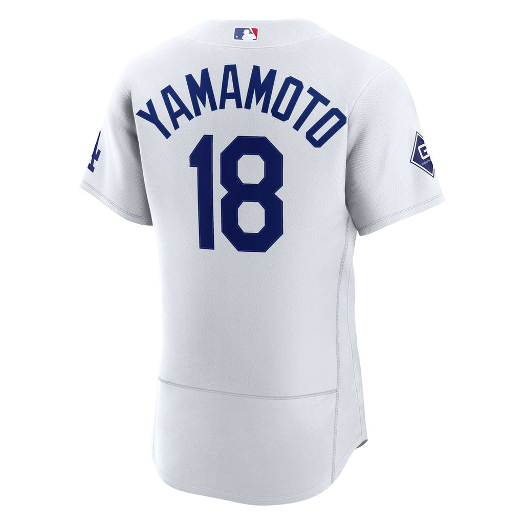 Yoshinobu Yamamoto Los Angeles Dodgers Nike Home Authentic Sponsor Patch Jersey - White | MLB Fan Gear