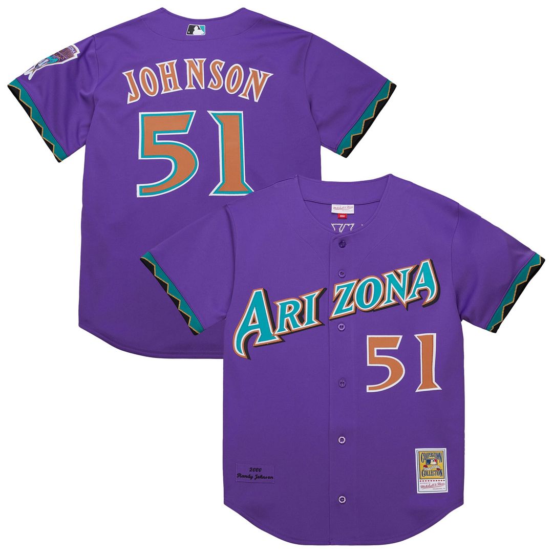 Randy Johnson Arizona Diamondbacks Mitchell & Ness 2000 Throwback Authentic Jersey - Purple | MLB Fan Gear