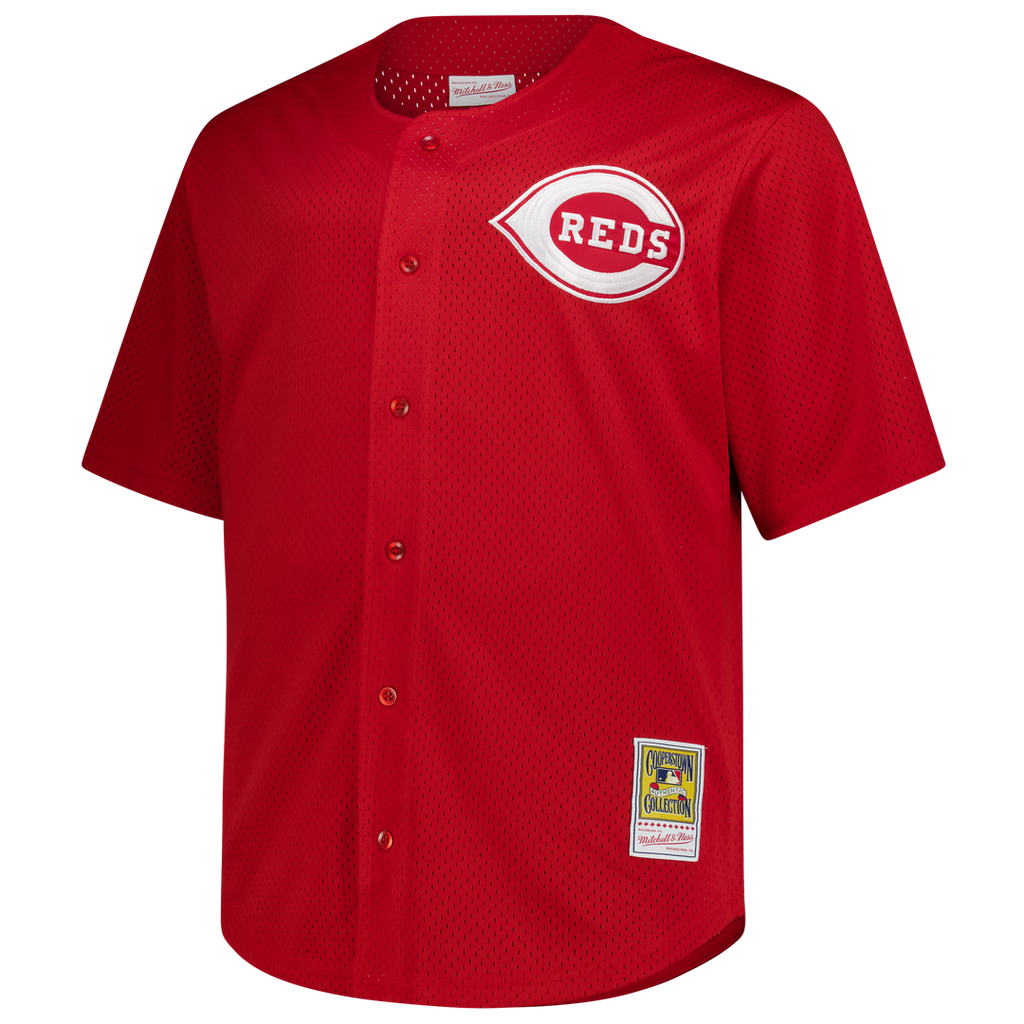 Deion Sanders Cincinnati Reds Mitchell & Ness Big & Tall Cooperstown Mesh Batting Practice Jersey - Red | MLB Fan Gear