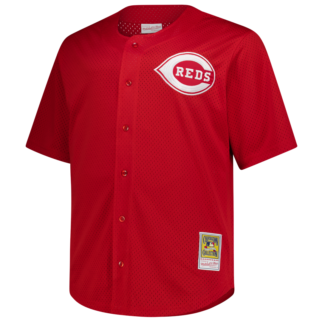 Deion Sanders Cincinnati Reds Mitchell & Ness Big & Tall Cooperstown Mesh Batting Practice Jersey - Red | MLB Fan Gear