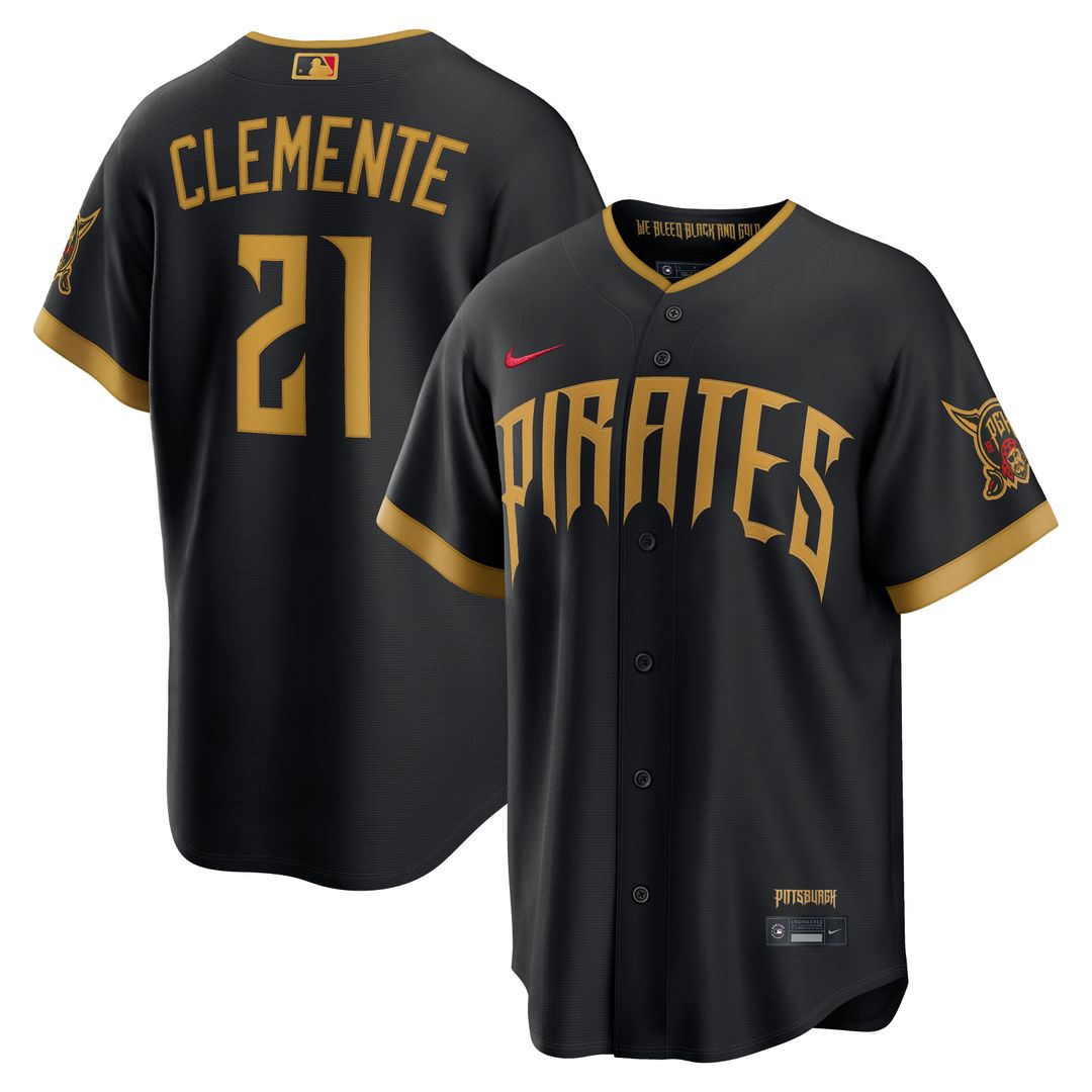 Roberto Clemente Pittsburgh Pirates Nike 2026 City Connect Stadium Jersey - Black | MLB Fan Gear