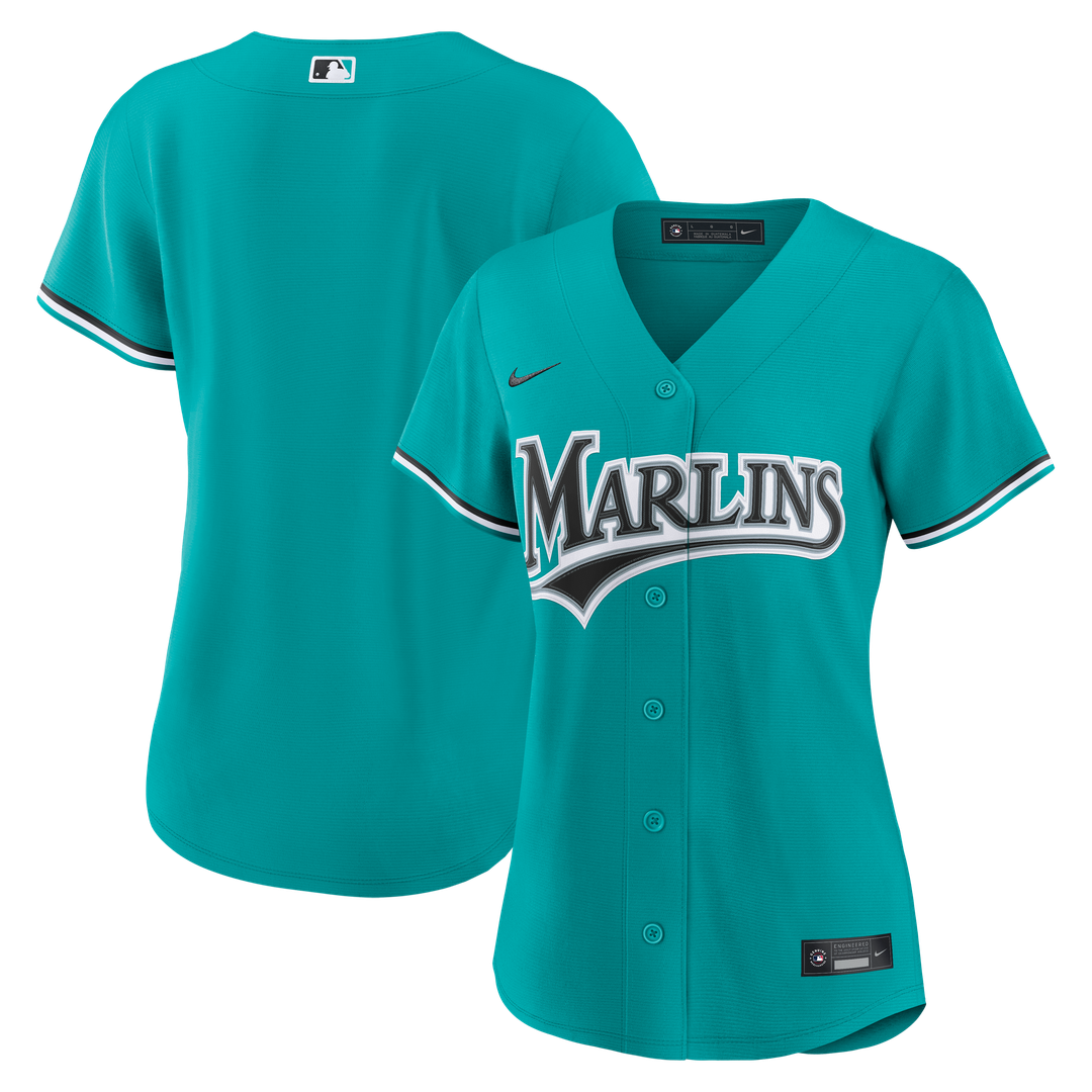 Miami Marlins Nike Women's Alternate Replica Jersey - Teal | MLB Fan Gear