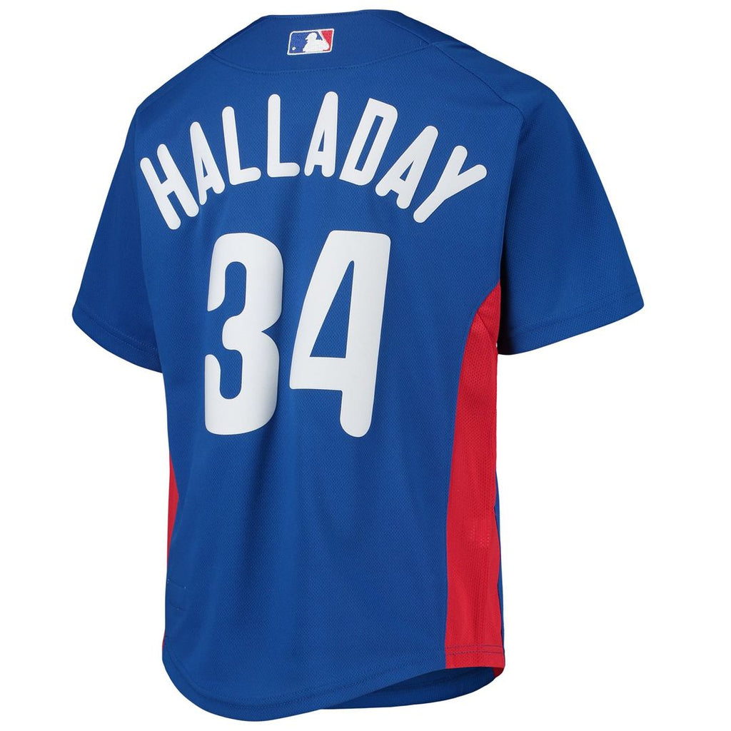 Roy Halladay Philadelphia Phillies Mitchell & Ness Youth Cooperstown Collection Mesh Batting Practice Jersey - Royal | MLB Fan Gear