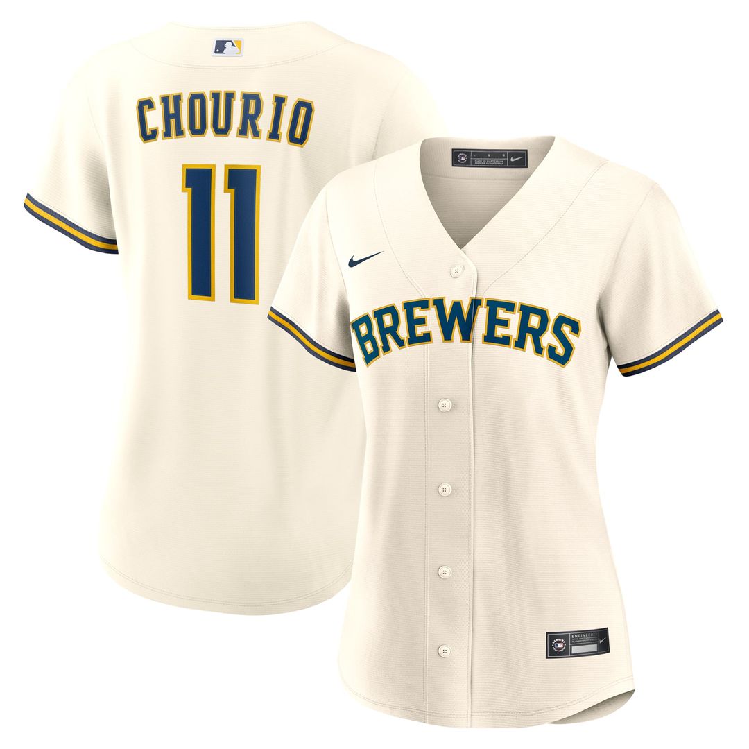 Jackson Chourio Milwaukee Brewers Nike Women's Home Replica Jersey - Cream | MLB Fan Gear