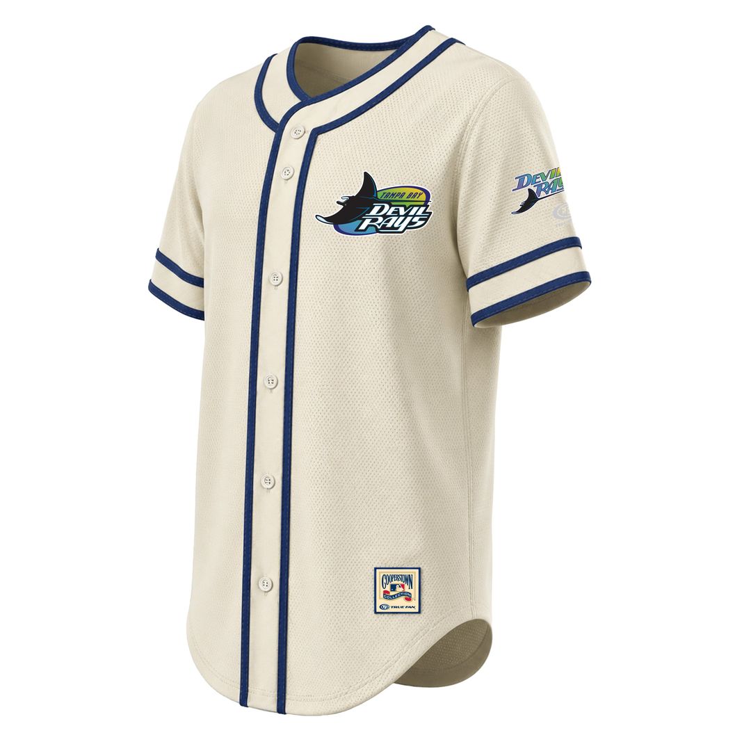Tampa Bay Rays Stitches Throwback Fashion Jersey - Natural | MLB Fan Gear