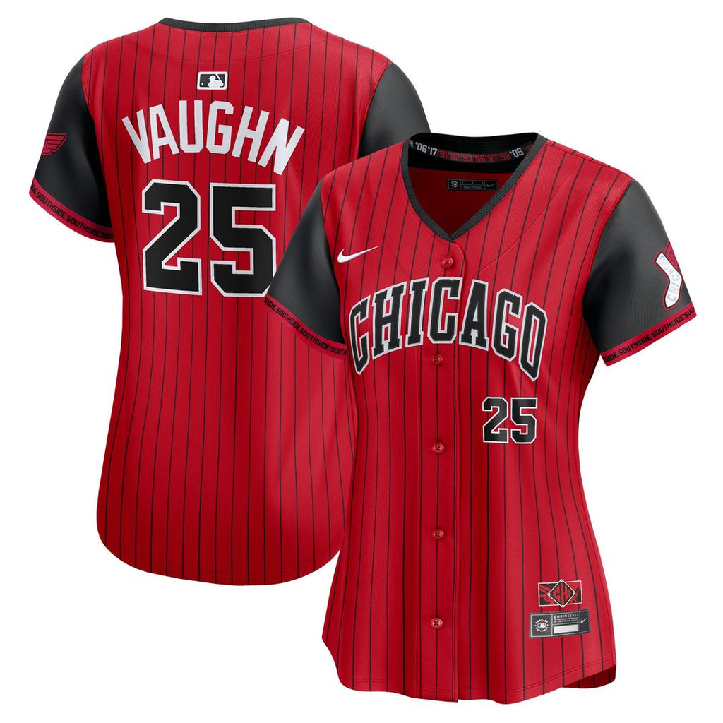 Andrew Vaughn Chicago White Sox Nike Women's 2025 City Connect Limited Player Jersey - Red/ Black | MLB Fan Gear