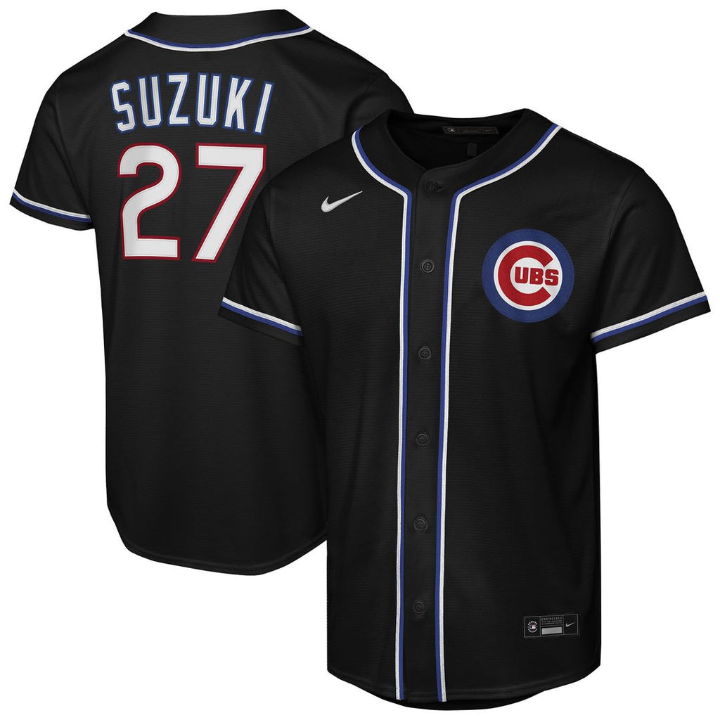 Seiya Suzuki Chicago Cubs Nike Youth Fashion Replica Player Jersey - Black | MLB Fan Gear