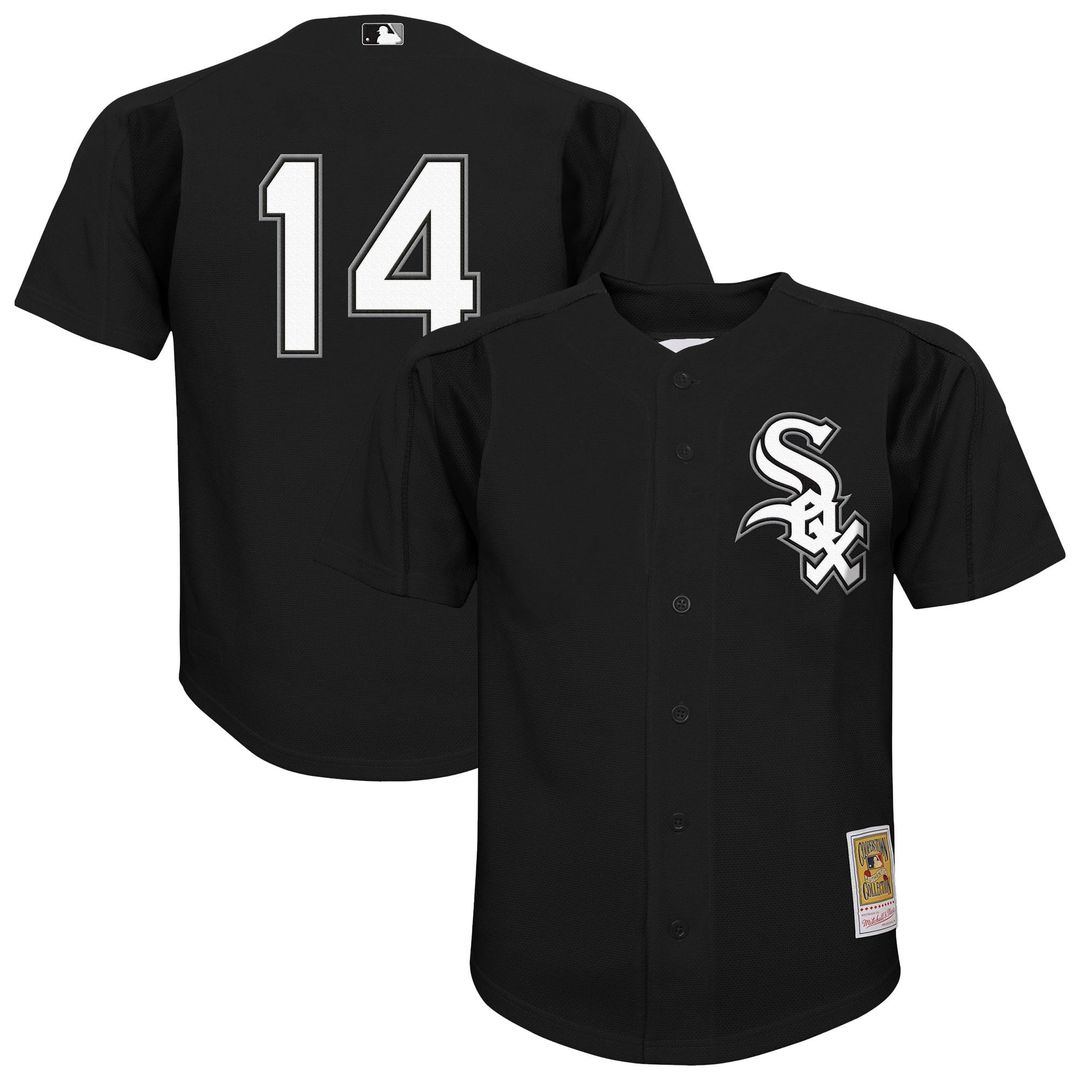 Paul Konerko Chicago White Sox Mitchell & Ness Youth Mesh Batting Practice Jersey - Black | MLB Fan Gear