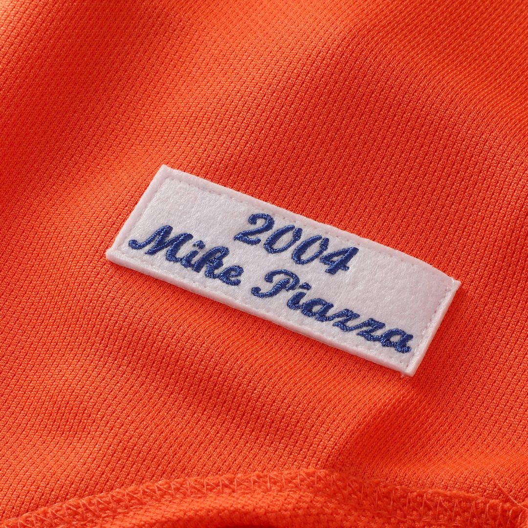 Mike Piazza New York Mets Mitchell & Ness Cooperstown Collection Mesh Batting Practice Button-Up Jersey - Orange | MLB Fan Gear