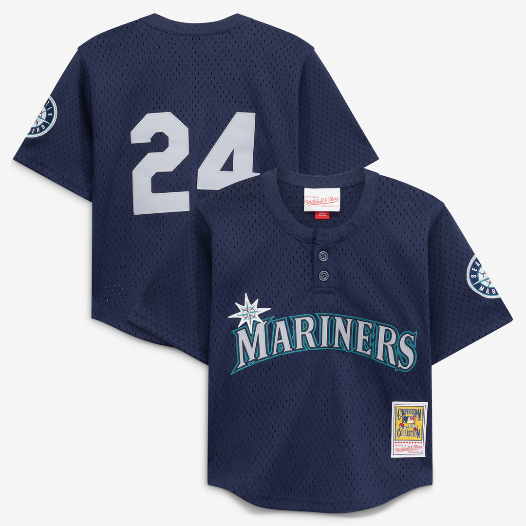 Ken Griffey Jr. Seattle Mariners Mitchell & Ness Toddler Cooperstown Collection Mesh Batting Practice Jersey - Navy | MLB Fan Gear