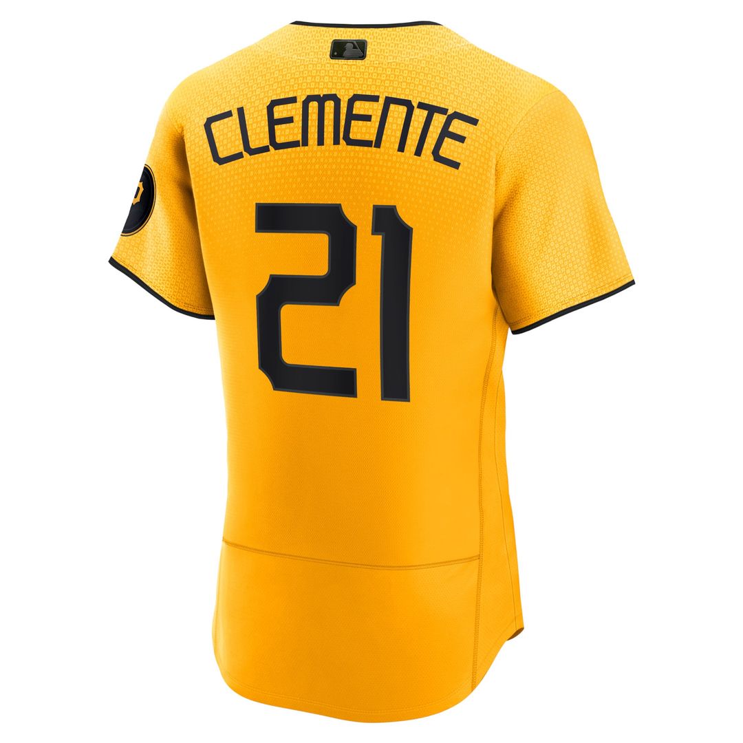 Roberto Clemente Pittsburgh Pirates Nike City Connect Authentic Player Jersey - Gold | MLB Fan Gear