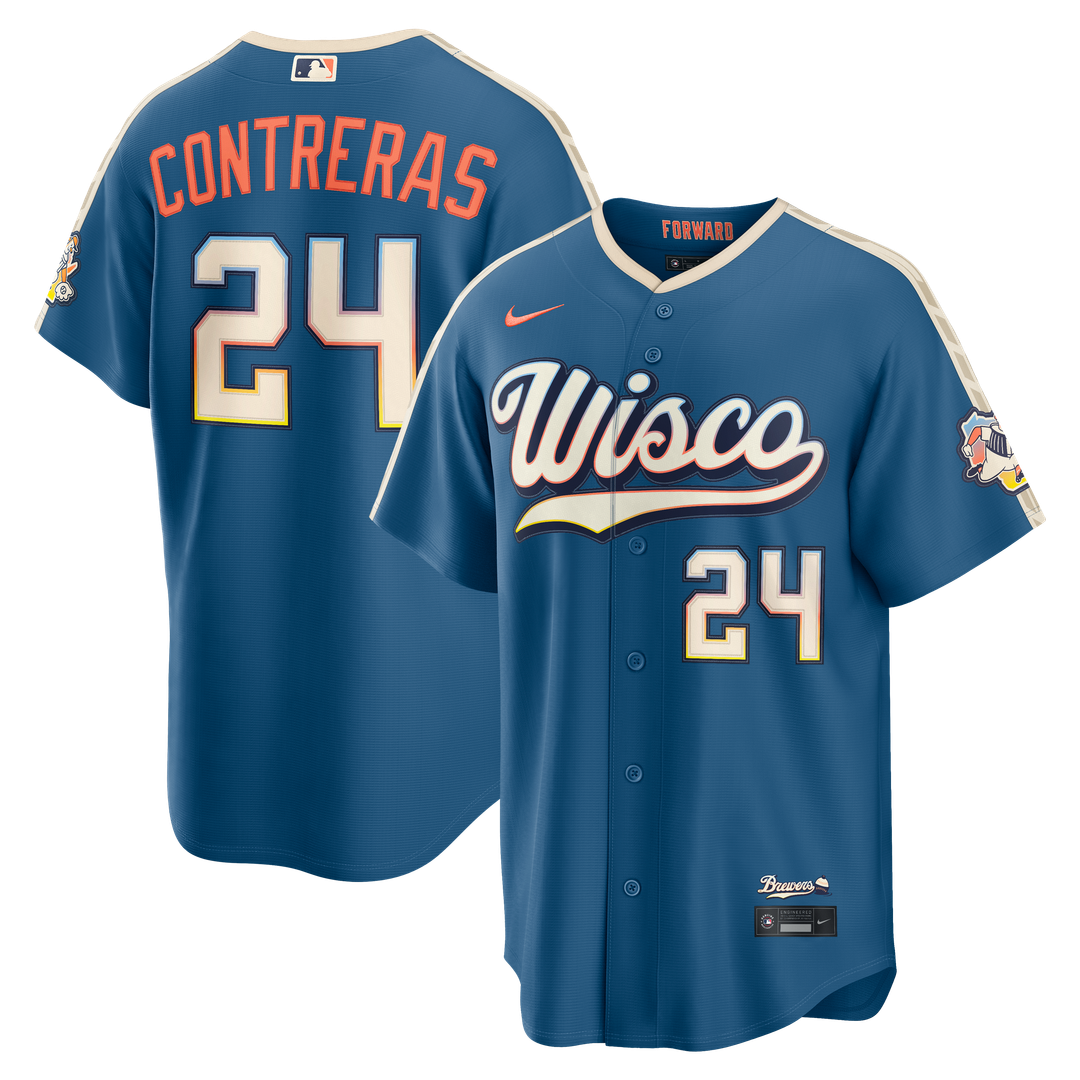 William Contreras Milwaukee Brewers Nike 2026 City Connect Stadium Jersey - Mineral Blue | MLB Fan Gear