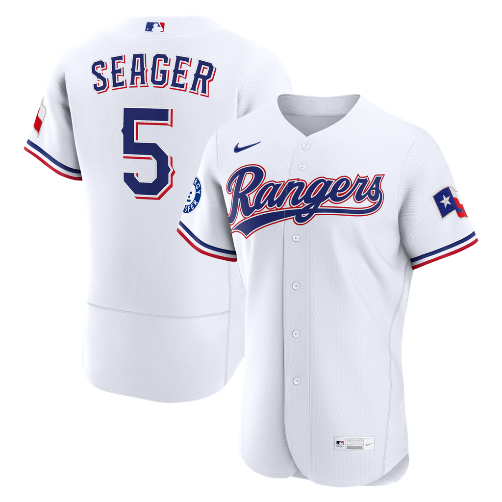 Corey Seager Texas Rangers Nike Home Authentic Sponsor Patch Jersey - White | MLB Fan Gear