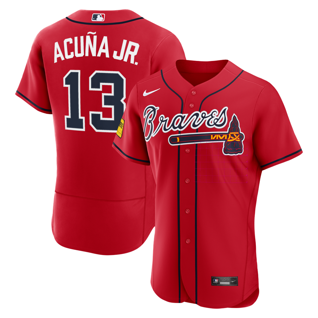 Ronald Acuña Jr. Atlanta Braves Nike Alternate Authentic Sponsor Patch Jersey - Red | MLB Fan Gear