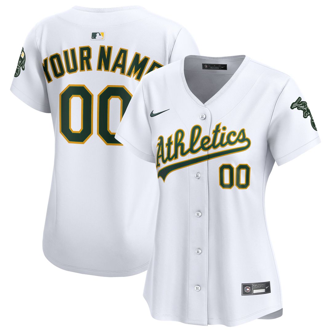 Athletics Nike Women's Home Limited Custom Jersey - White | MLB Fan Gear