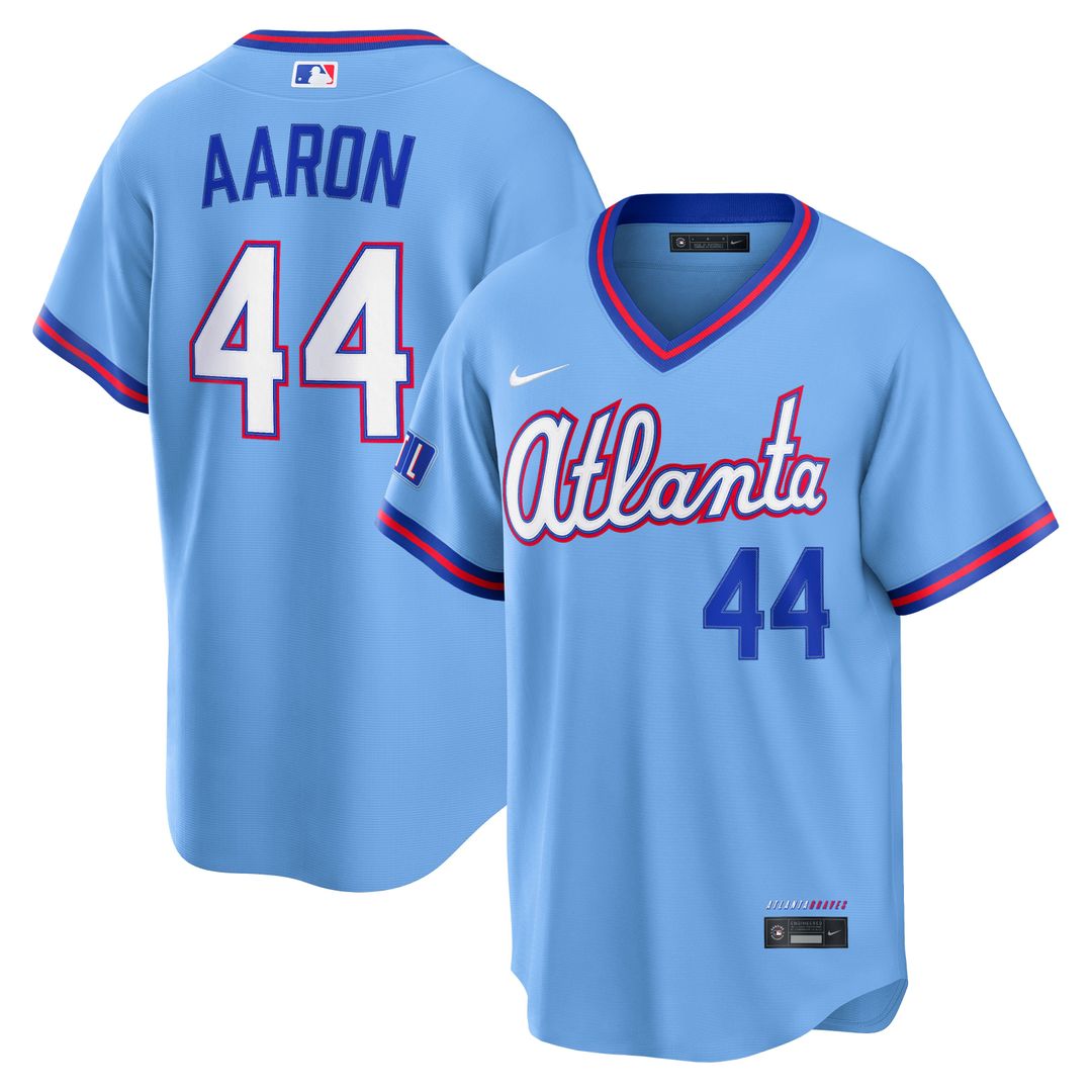 Hank Aaron Atlanta Braves Nike 2026 City Connect Stadium Jersey - Powder Blue | MLB Fan Gear