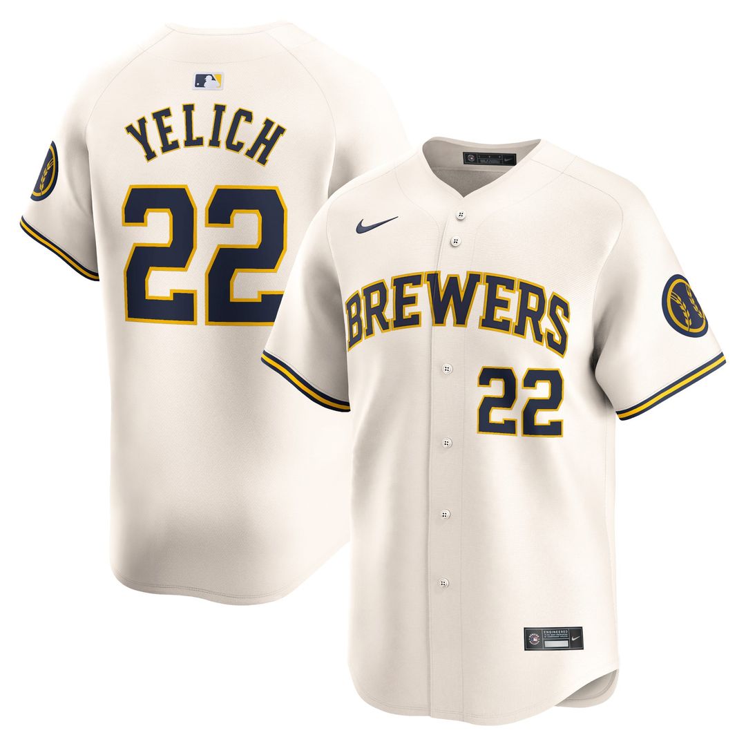 Christian Yelich Milwaukee Brewers Nike Home Limited Player Jersey - Cream | MLB Fan Gear