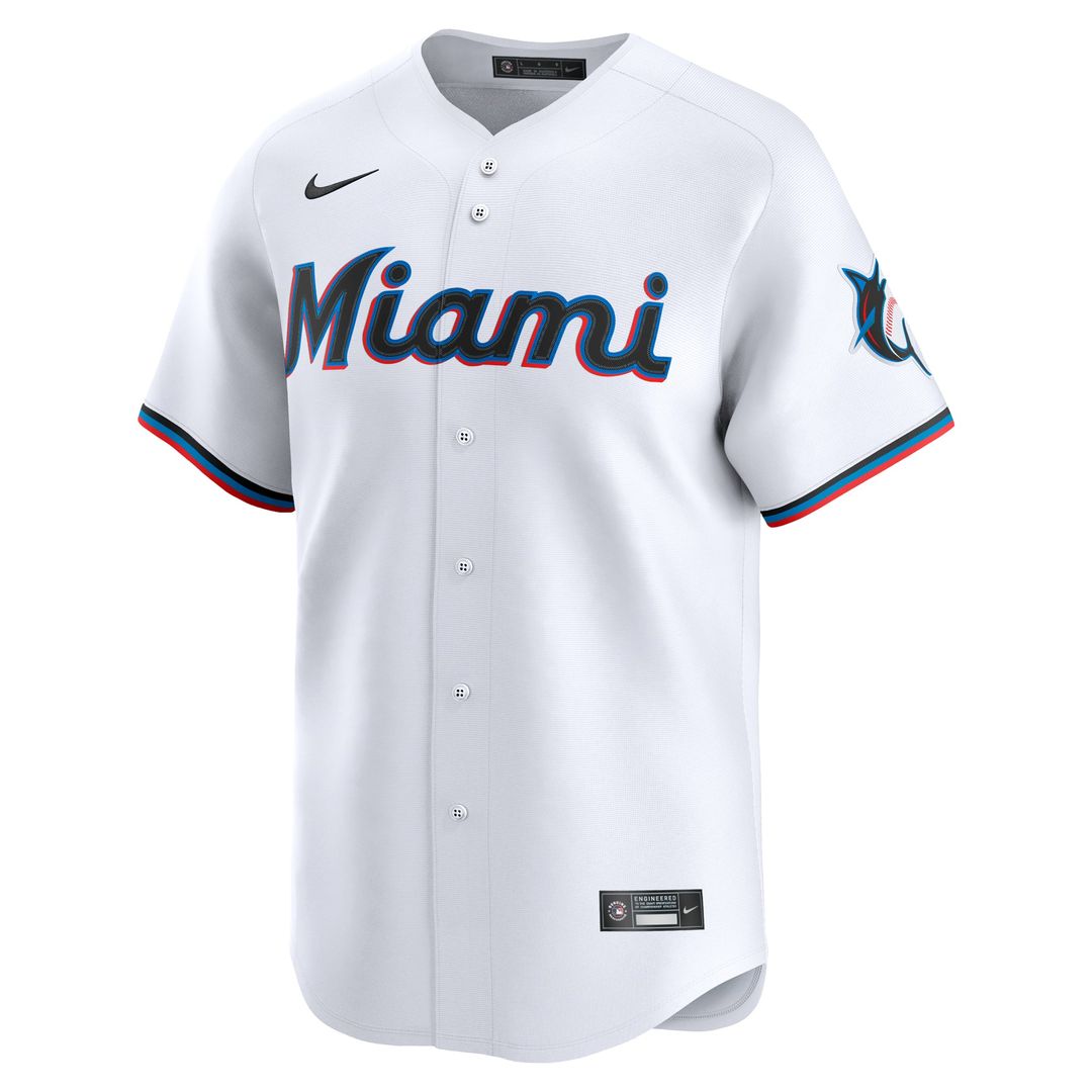 Miami Marlins Nike Home Limited Custom Jersey - White | MLB Fan Gear
