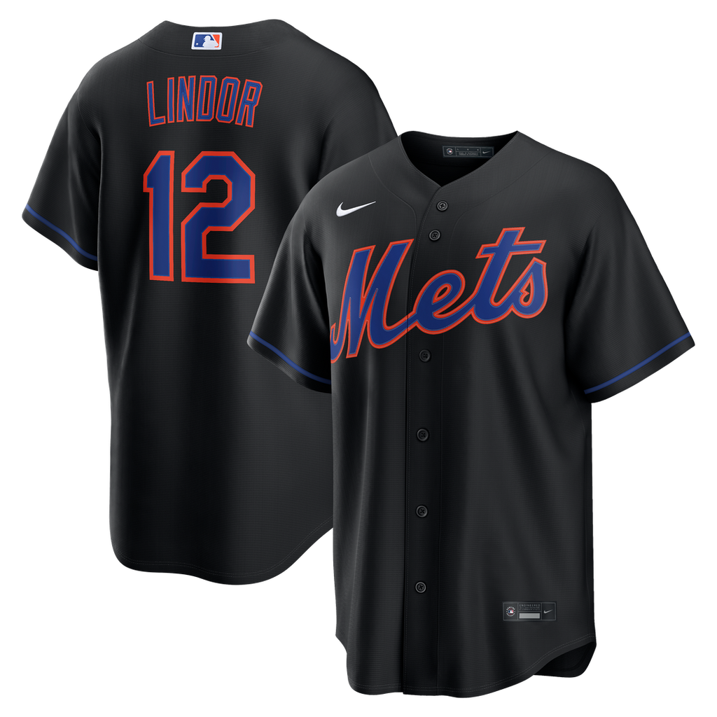 Francisco Lindor New York Mets Nike Alternate Replica Jersey - Black | MLB Fan Gear