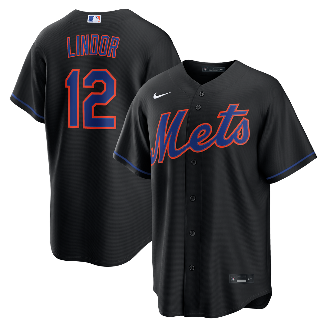 Francisco Lindor New York Mets Nike Alternate Replica Jersey - Black | MLB Fan Gear