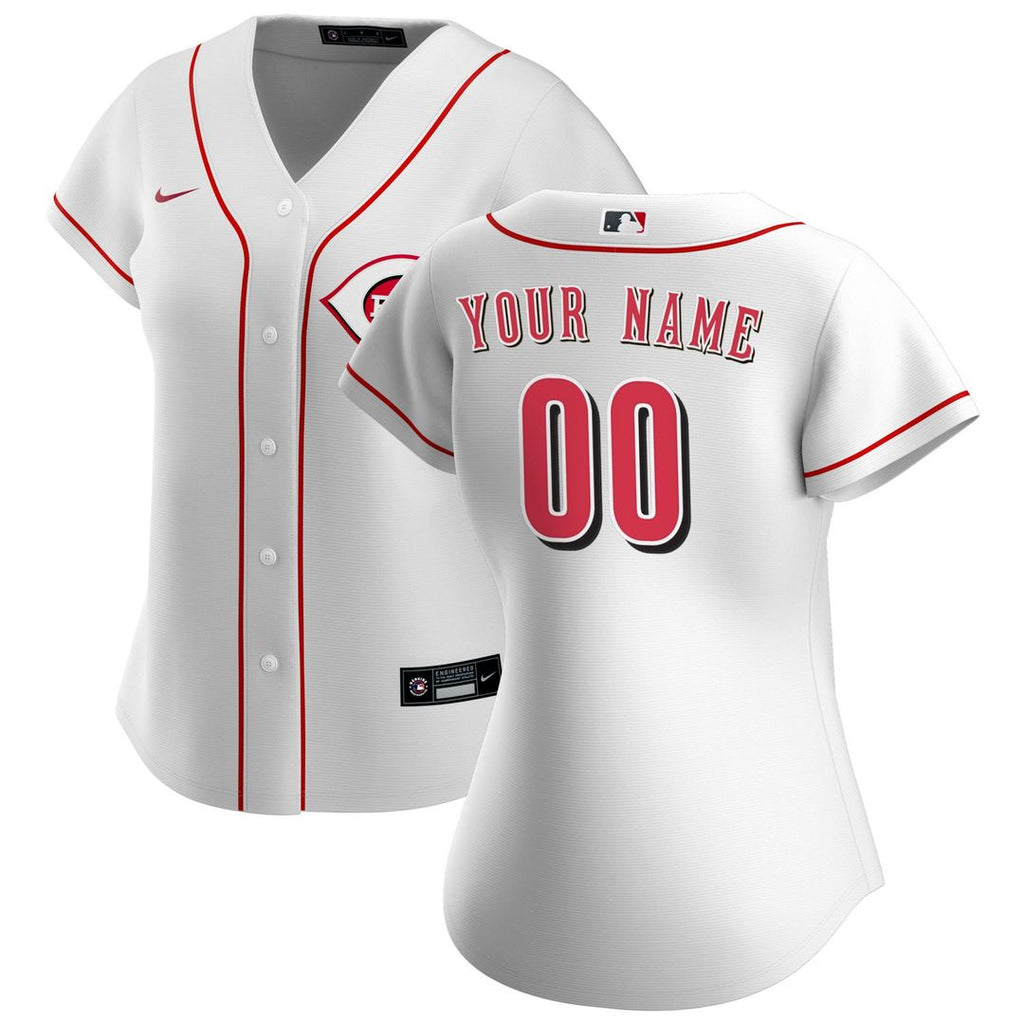 Cincinnati Reds Nike Women's Home Replica Custom Jersey - White | MLB Fan Gear