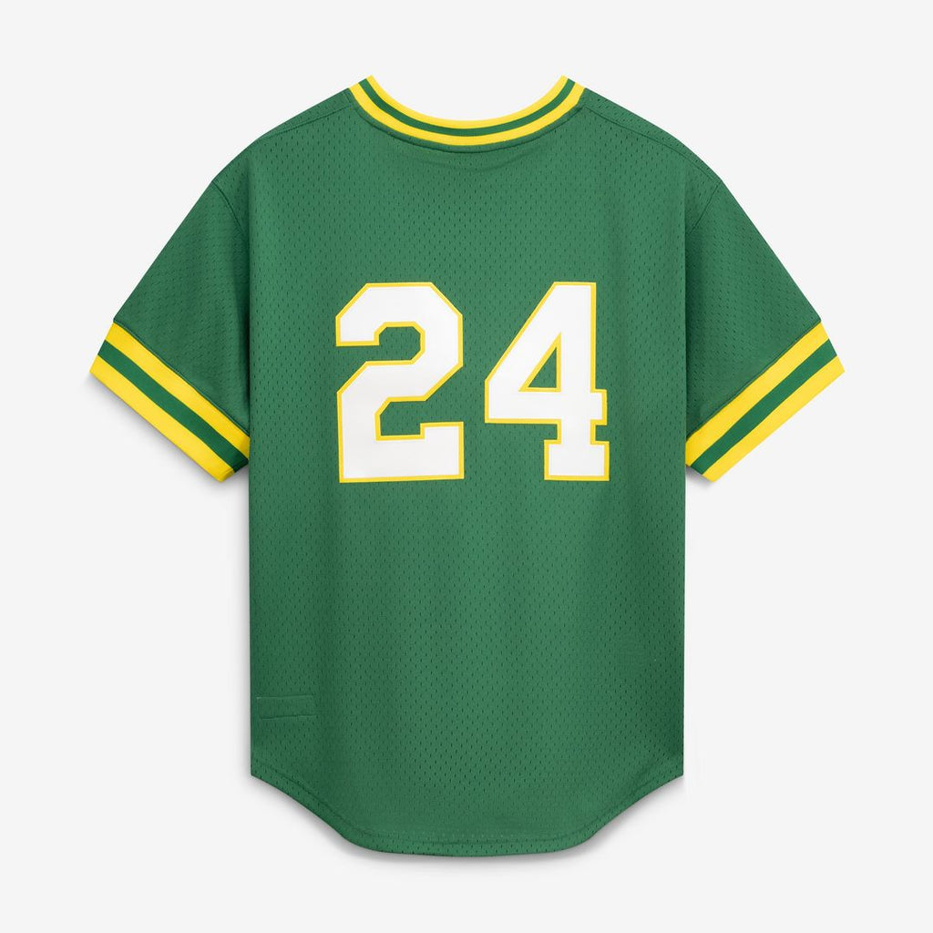 Rickey Henderson Athletics Mitchell & Ness Authentic Batting Practice Jersey - Green | MLB Fan Gear