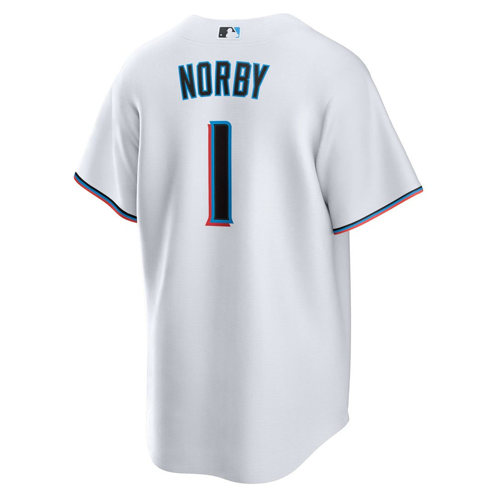 Connor Norby Miami Marlins Nike Home Replica Jersey - White | MLB Fan Gear