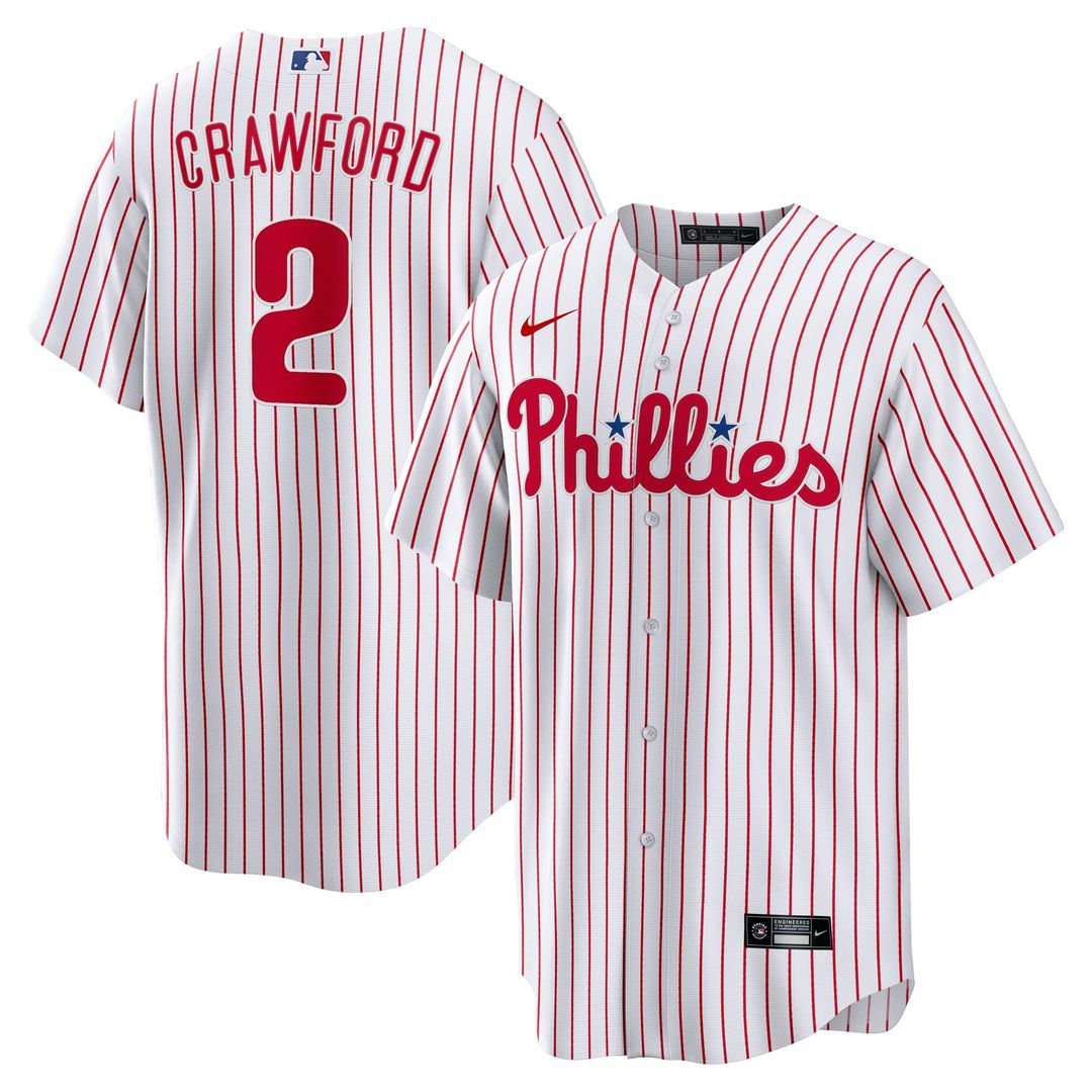 Justin Crawford Philadelphia Phillies Nike Home Replica Jersey - White | MLB Fan Gear