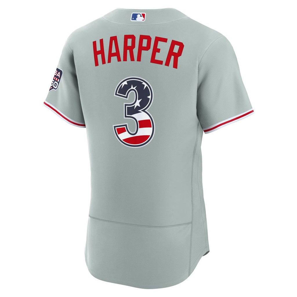 Bryce Harper Philadelphia Phillies Nike USA 250 Fourth of July Road Authentic Jersey - Gray | MLB Fan Gear