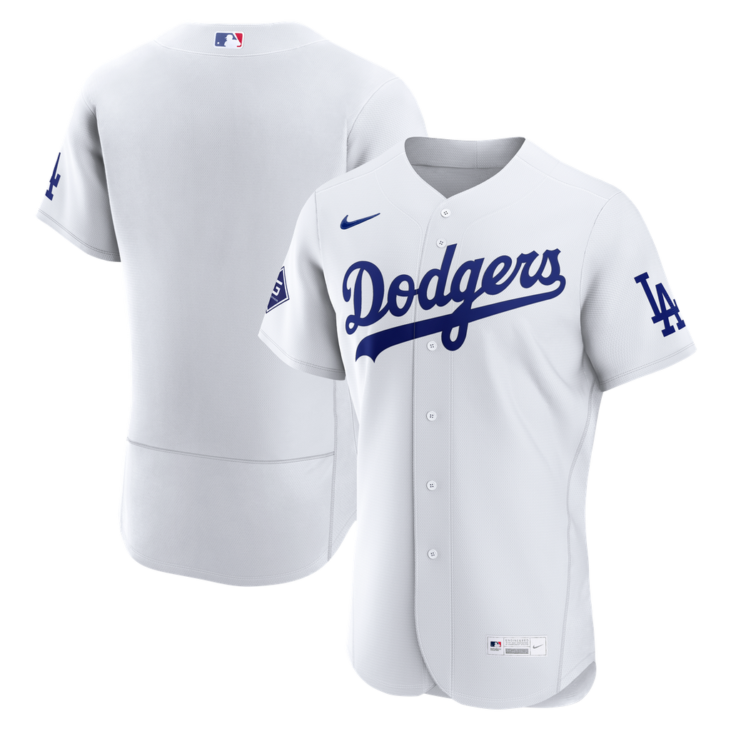 Los Angeles Dodgers Nike Home Sponsor Patch Authentic Jersey - White | MLB Fan Gear