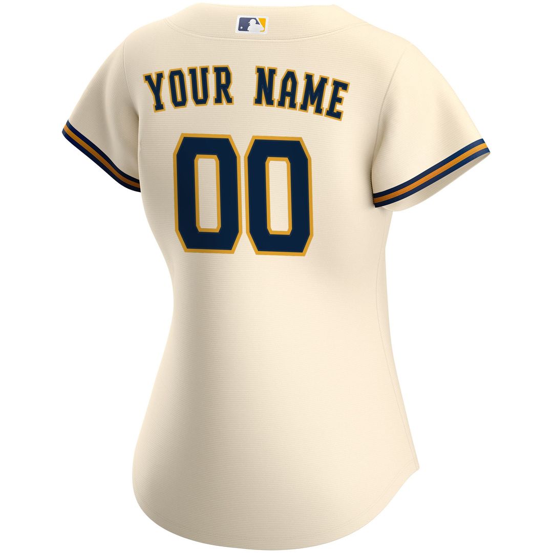 Milwaukee Brewers Nike Women's Home Replica Custom Jersey - Cream | MLB Fan Gear