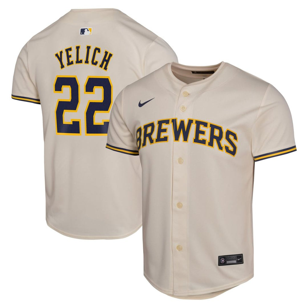 Christian Yelich Milwaukee Brewers Nike Youth Home Game Player Jersey - Cream | MLB Fan Gear