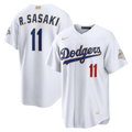 Roki Sasaki Los Angeles Dodgers Nike 2026 Gold Collection Stadium Jersey - White | MLB Fan Gear