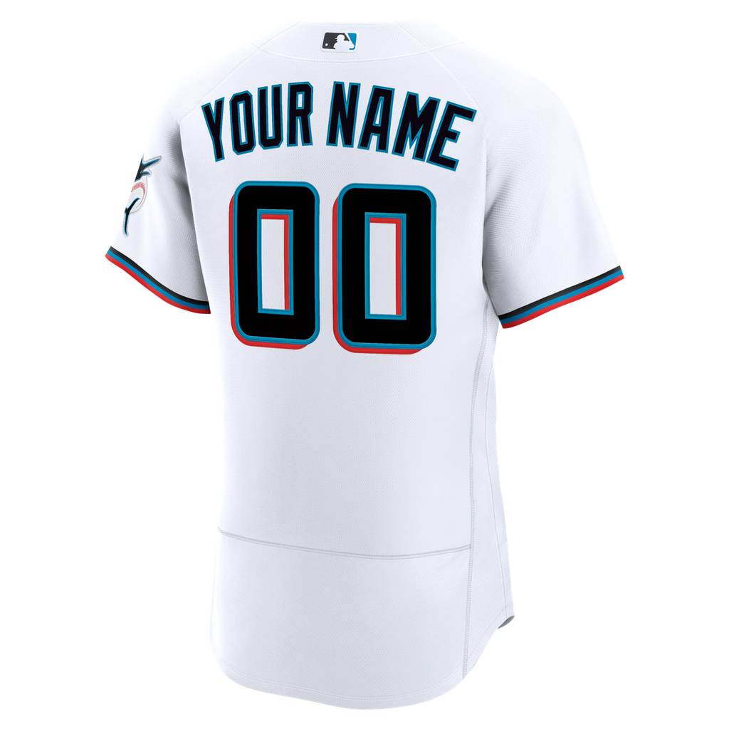 Miami Marlins Nike Home Authentic Custom Jersey - White | MLB Fan Gear