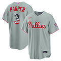 Bryce Harper Philadelphia Phillies Nike USA 250 Fourth of July Road Stadium Jersey - Gray | MLB Fan Gear