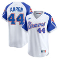 Hank Aaron Atlanta Braves Nike Throwback Cooperstown Collection Limited Jersey - White | MLB Fan Gear